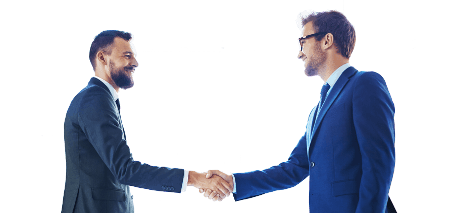 two men exchanging handshake