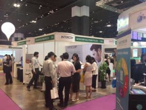 A group of people at Intercorp Booth at SMEICC EXPO 2017, Suntec Convention Hall