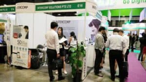 Clients at a Intercorp Booth at SMEICC EXPO 2017, Suntec Convention Hall