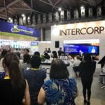 A group of people at Intercorp booth at Buildtech Asia 2017, Singapore
