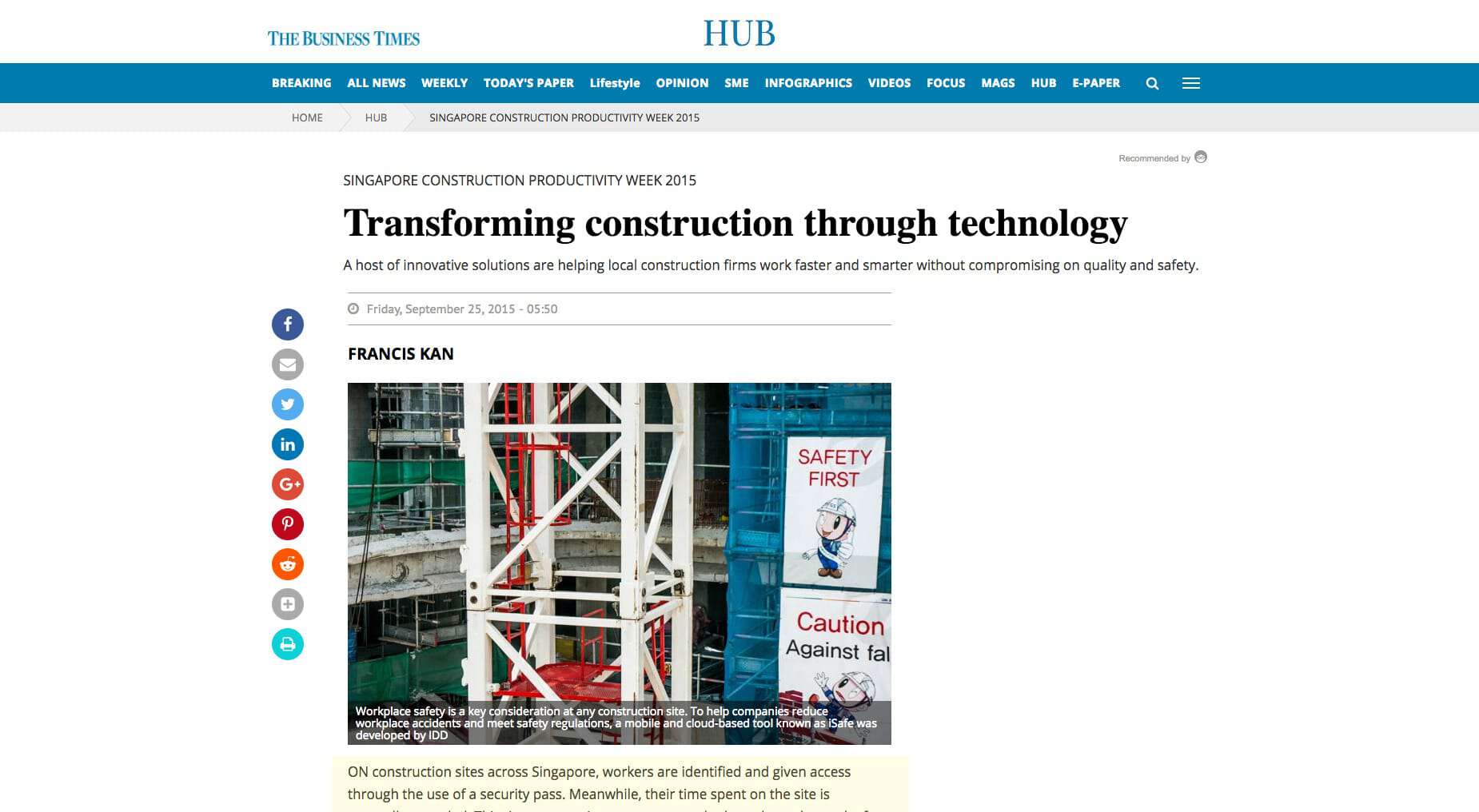 BT Article HUB Section: Transforming Construction Through Technology